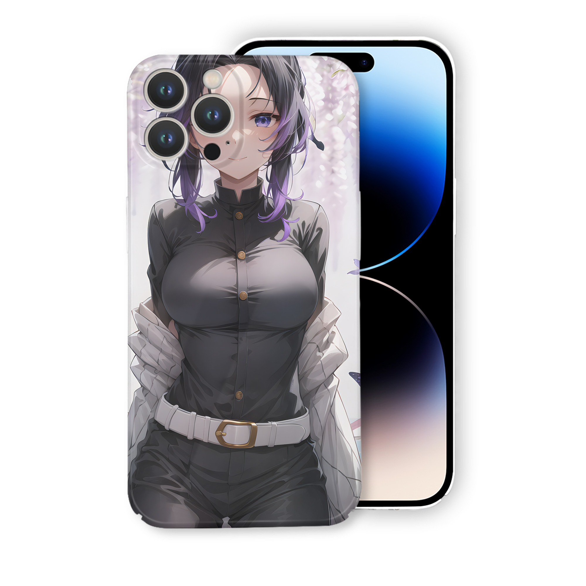 （画像用） 鬼滅の刃（きめつのやいば）蟲柱-胡蝶 しのぶ／こちょう しのぶ Kochou Shinobu 【iPhone 14シリーズ対応】ハードケース